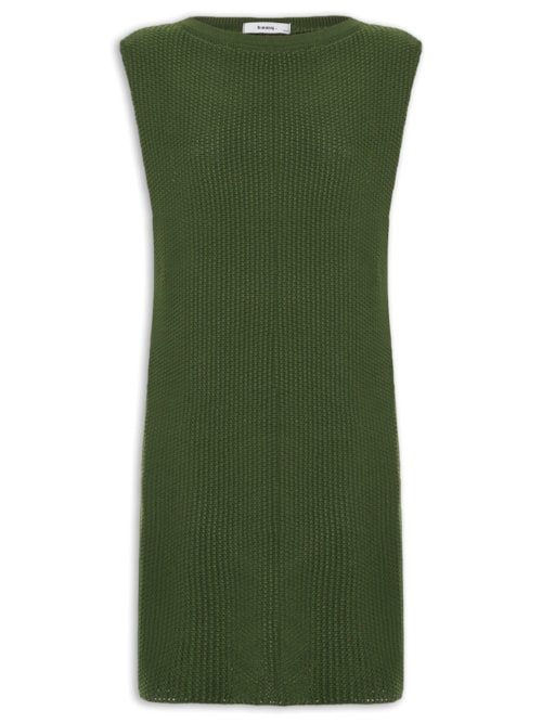 Vestido Curto Tricot Boxy – Verde