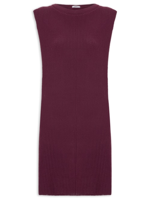 Vestido Curto Tricot Boxy – Vinho