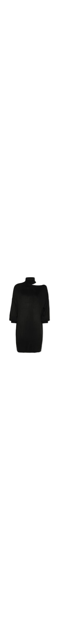 Vestido Curto Tricot Cut Ombro - Preto