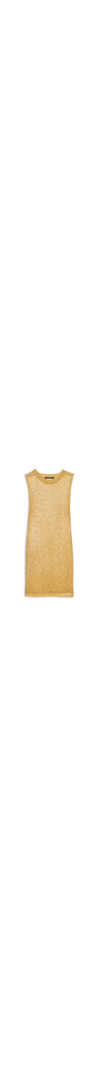 Vestido Curto Tricot Metalizado - Dourado