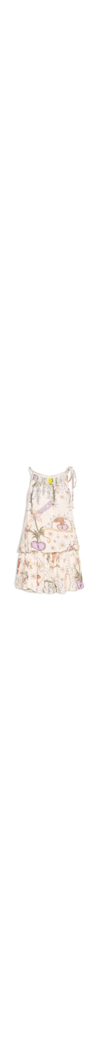 Vestido Curto Tropical Místico - Off White