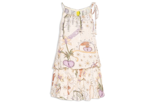 Vestido Curto Tropical Místico - Off White