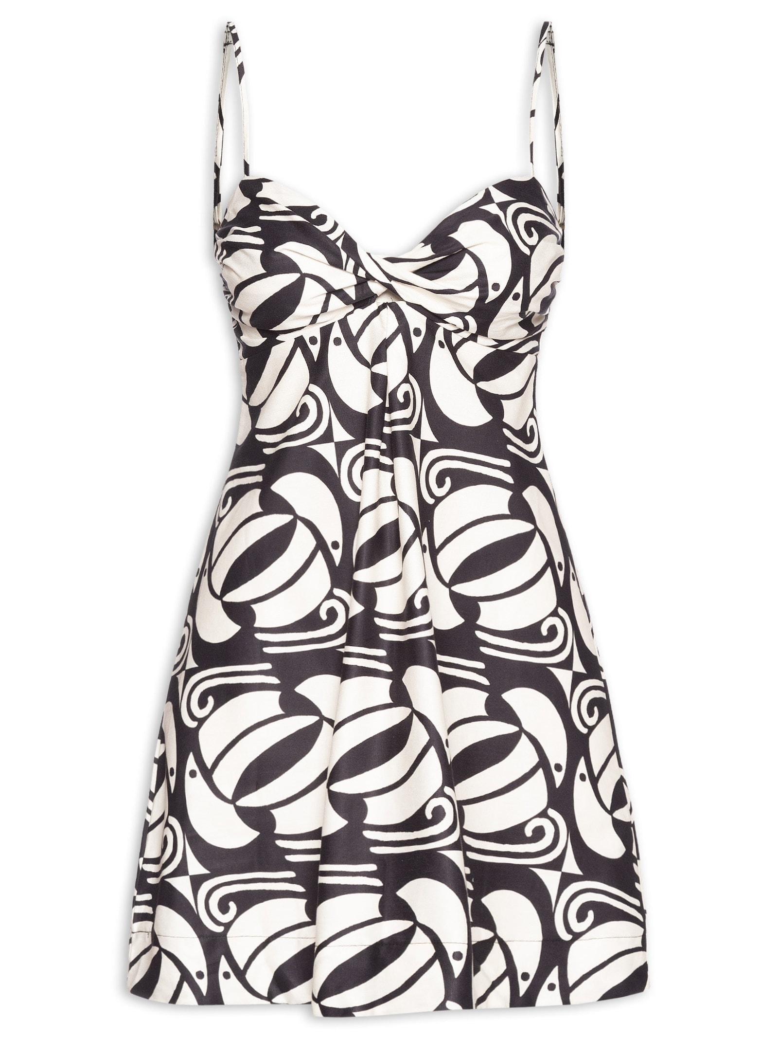Vestido Curto Tuca Xadrez Preto Farm