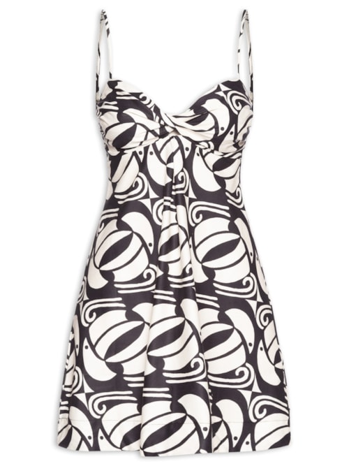 Vestido Curto Tuca Xadrez - Preto
