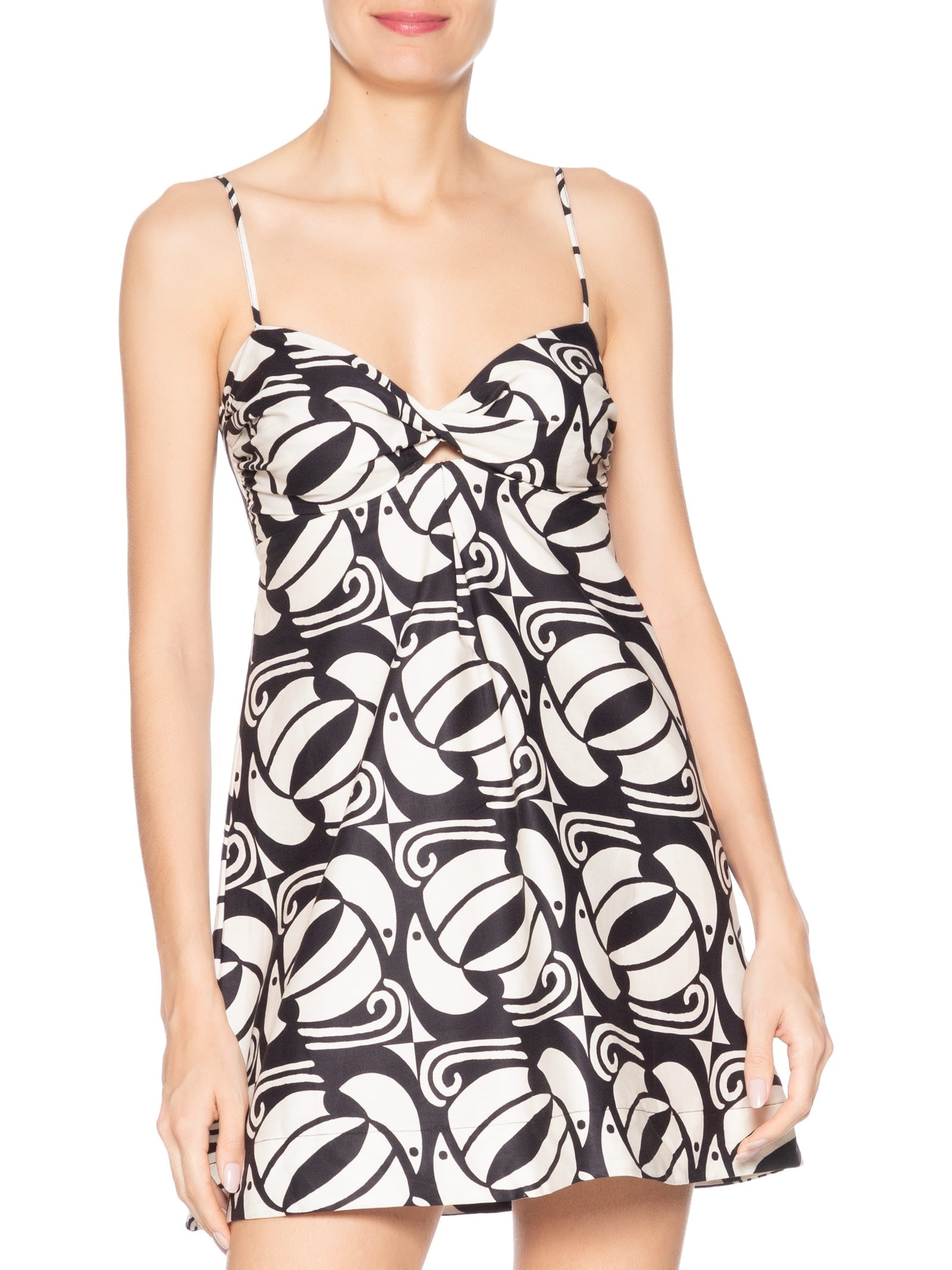 Vestido Curto Tuca Xadrez Preto Farm