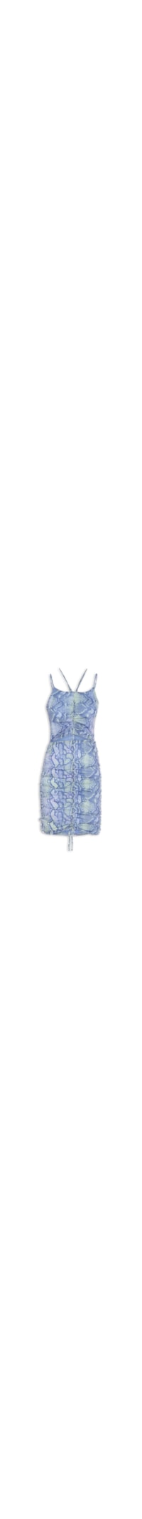Vestido Curto Tule Com Recortes - Azul