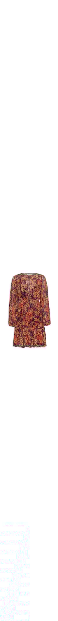 Vestido Curto Tule Estampa Bem Querer - Laranja