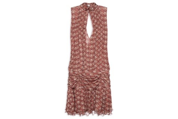 Vestido Curto Tule Estampa Conchário - Vermelho