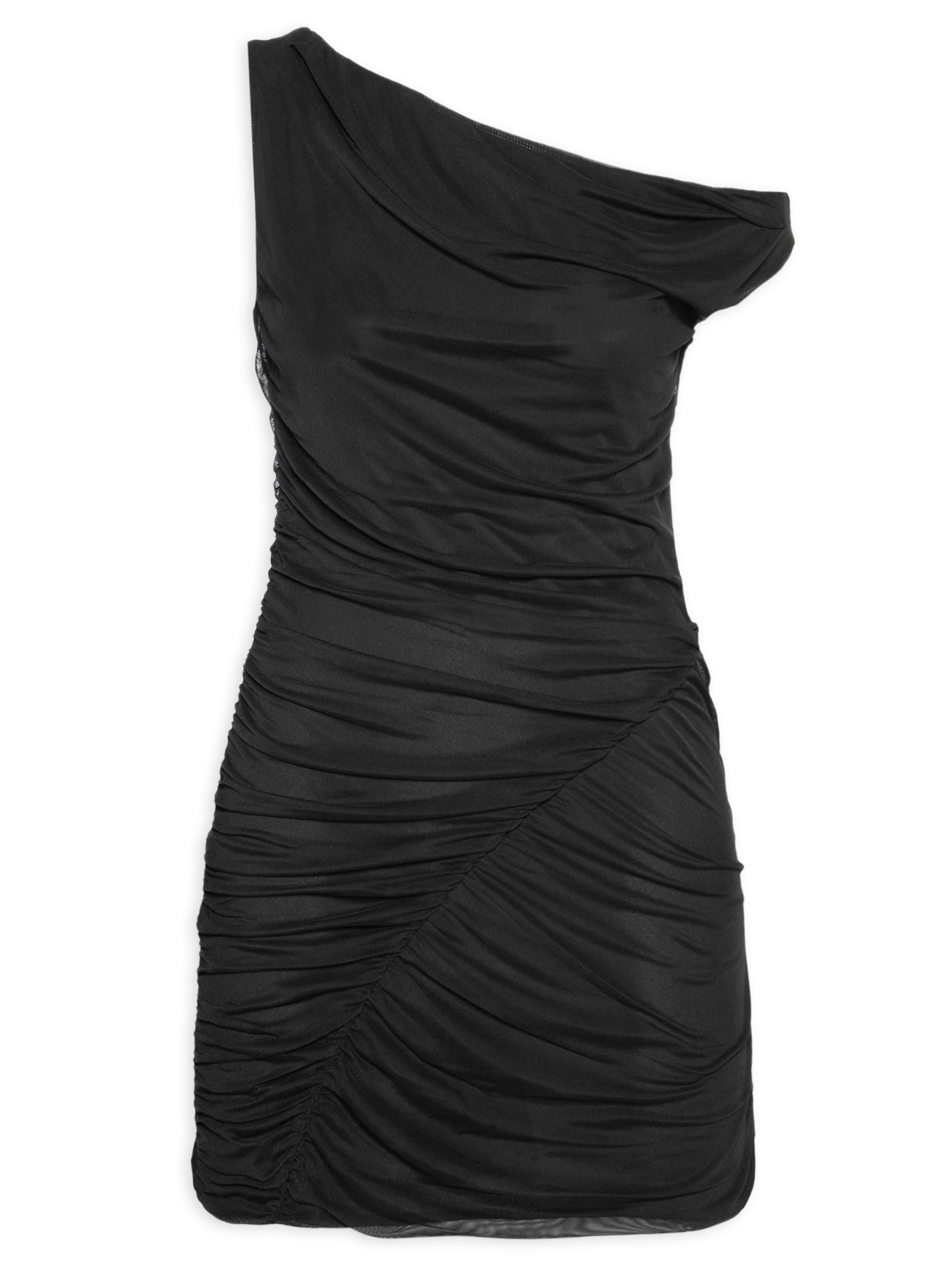 Vestido Curto Tule Ombro Preto Farm