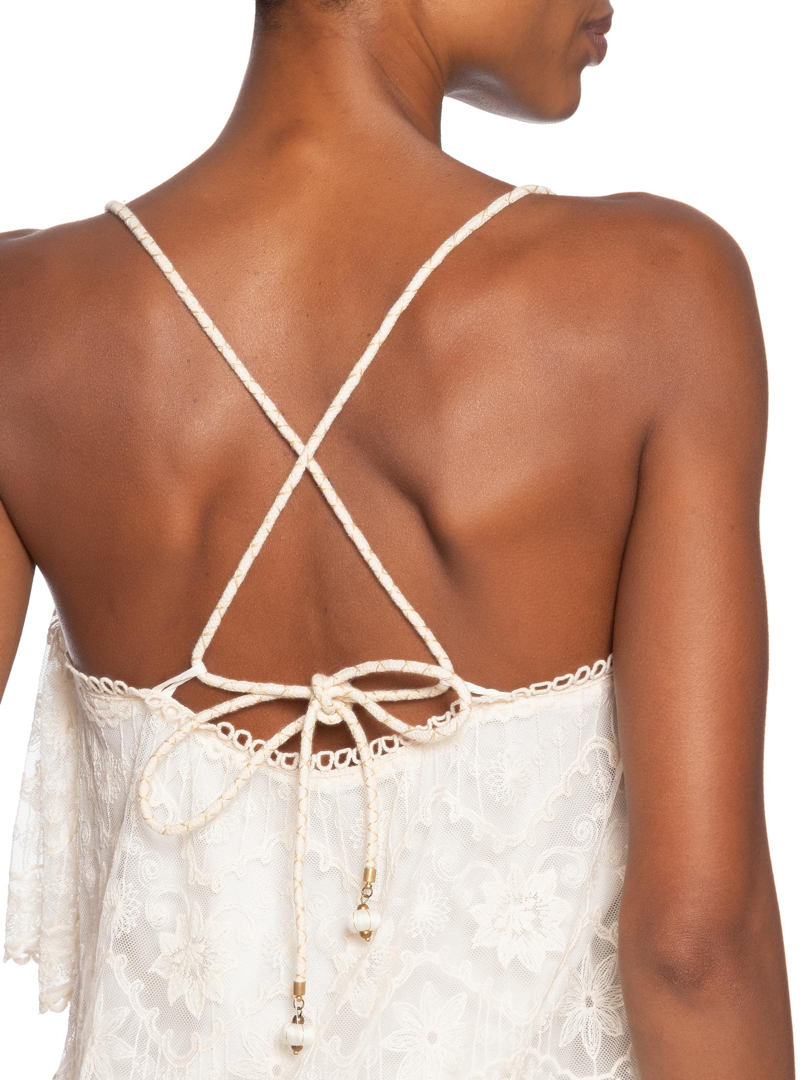 Vestido Curto Tule Rendado Branco Dress To