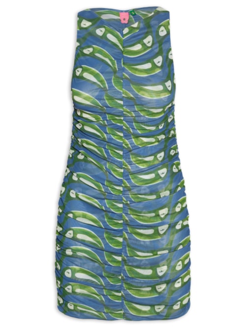 Vestido Curto Tule Tucabacana - Azul