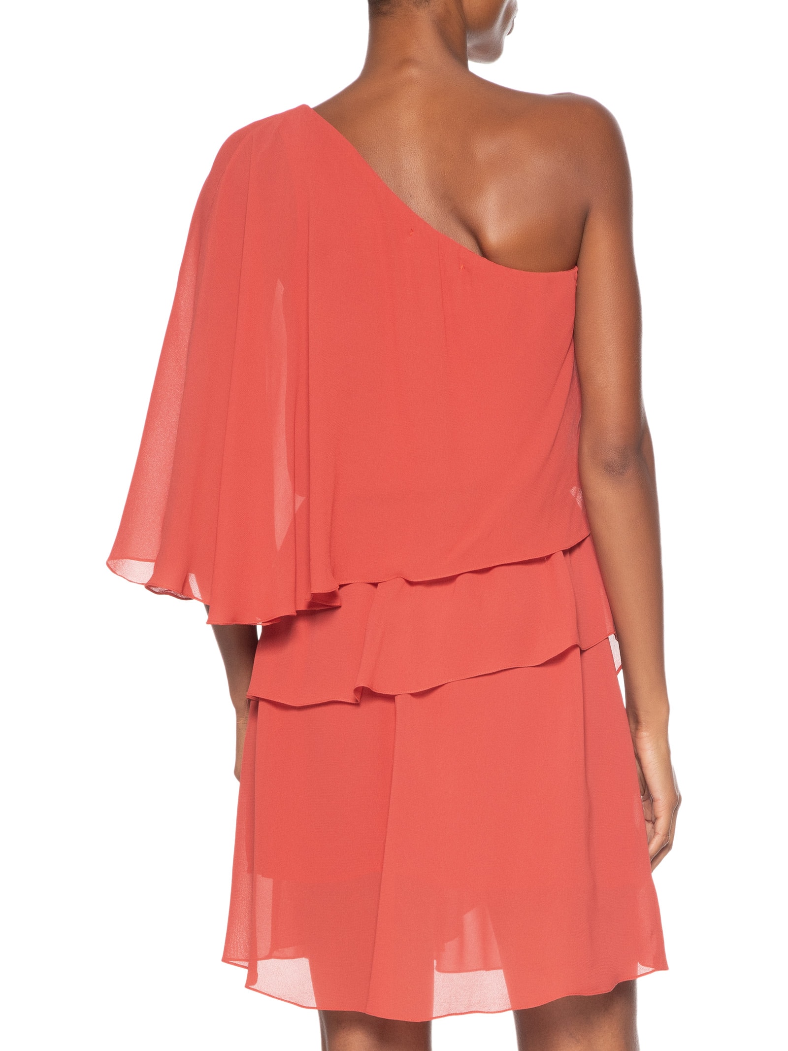 Vestido Curto Um Ombro Só Vermelho Maria Filó