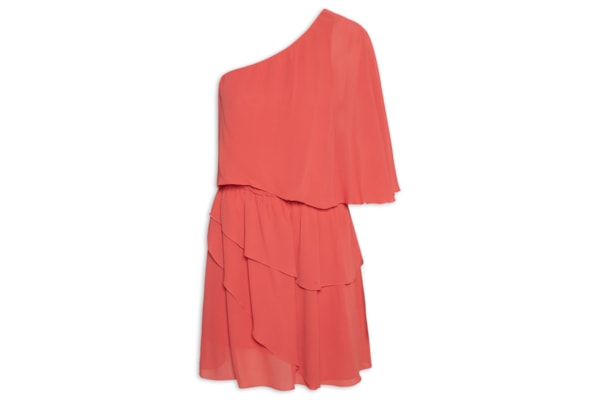 Vestido Curto Um Ombro Só - Vermelho