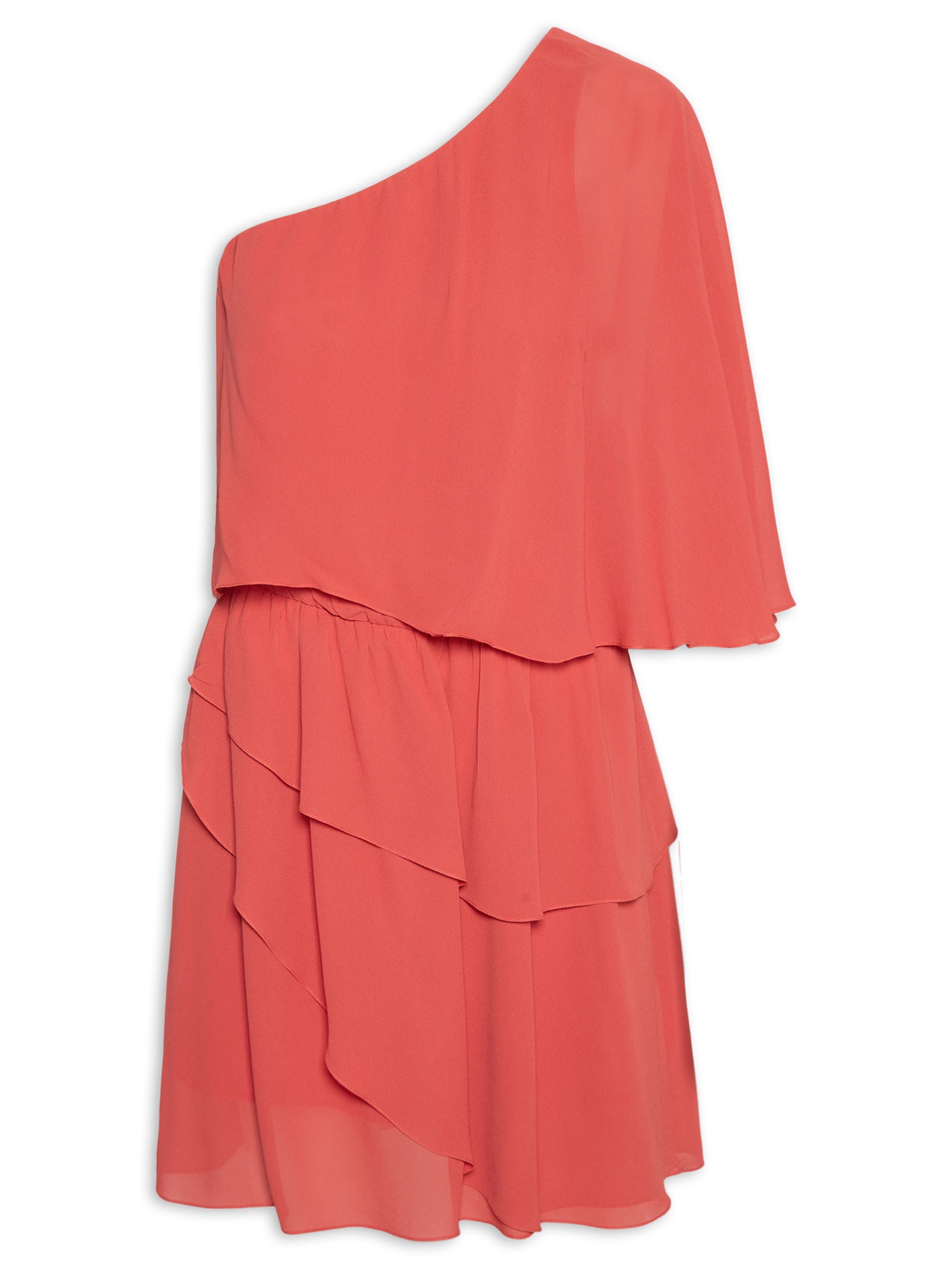 Vestido Curto Um Ombro Só Vermelho Maria Filó