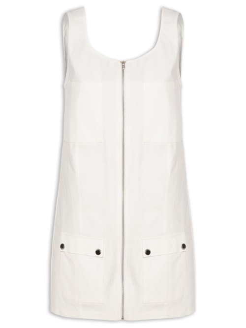 Vestido Curto Utilitário – Branco