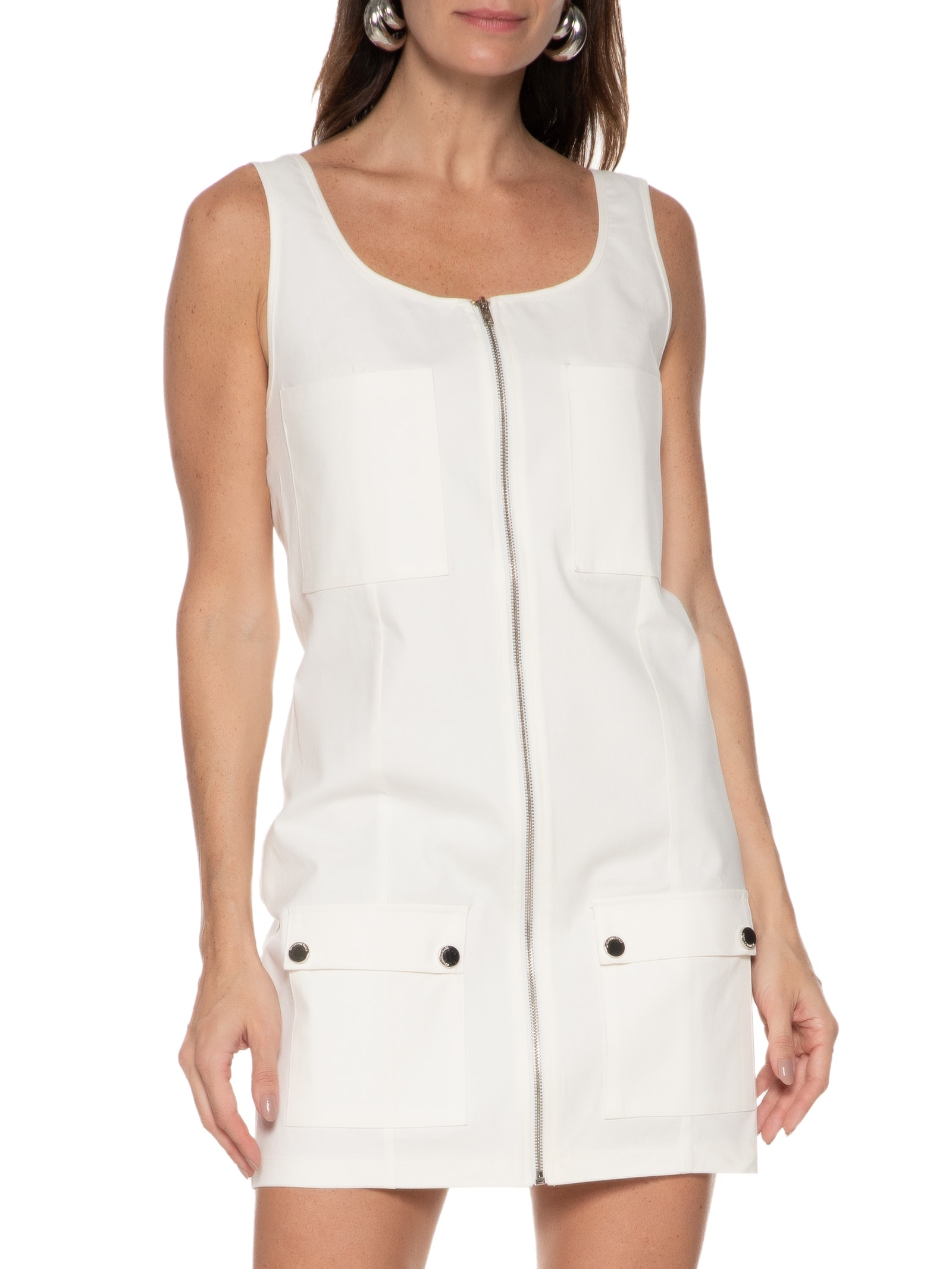 Vestido Curto Utilitário Branco My Favorite Things