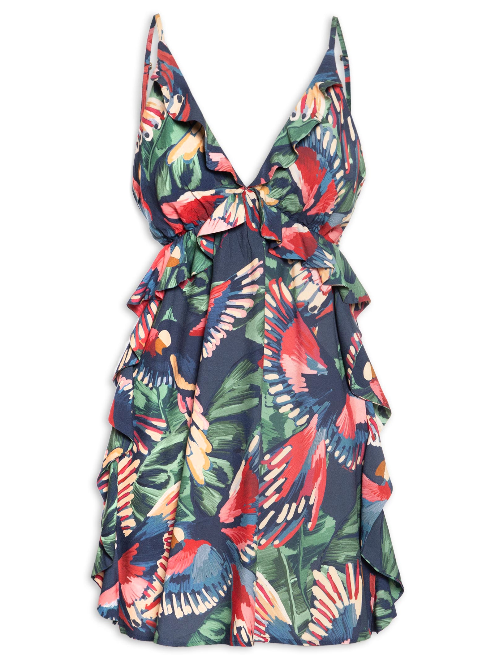 Vestido Curto Voo Dos Pássaros Azul  Farm