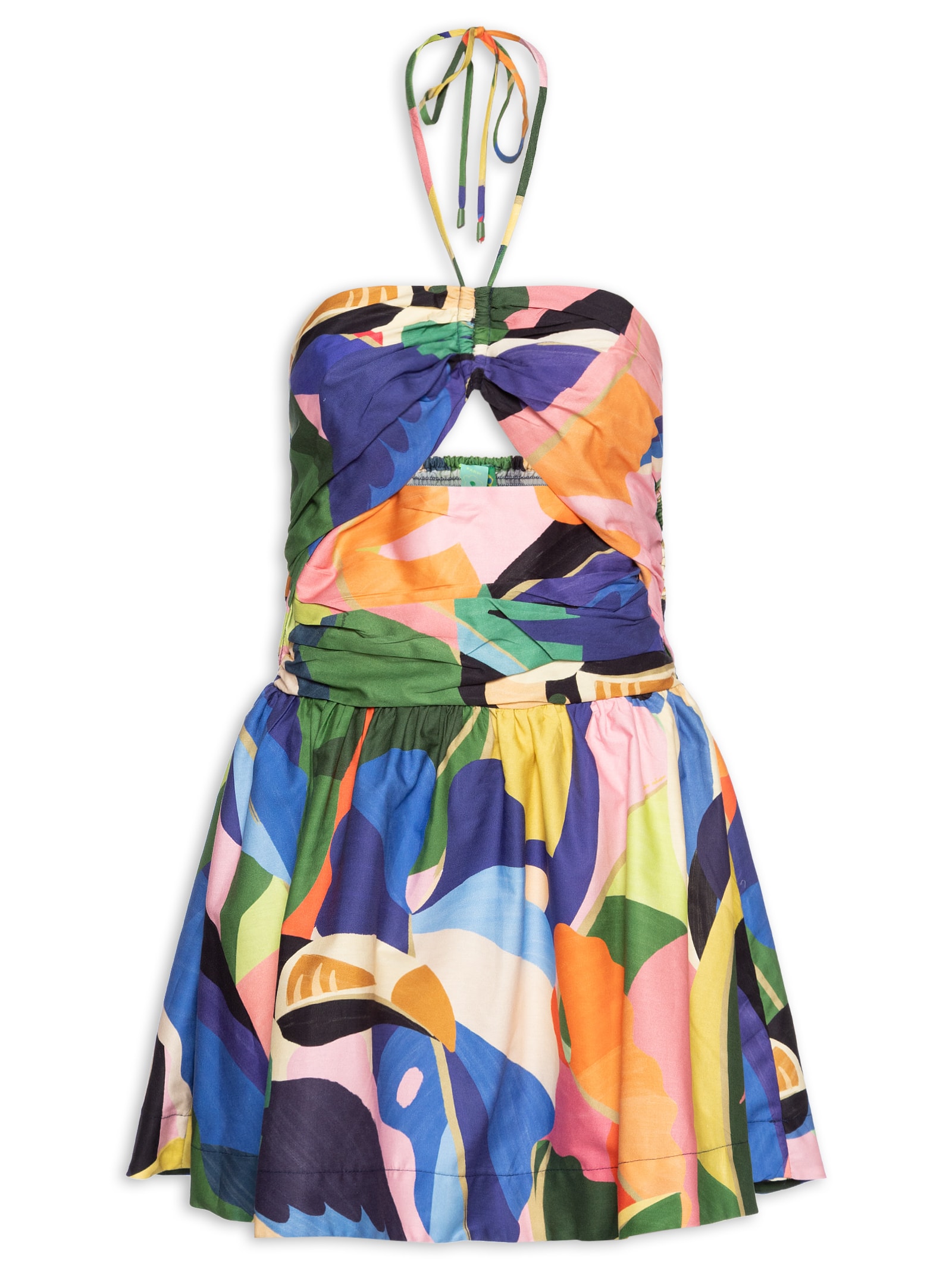 Vestido Curto Voo Tropical Azul Farm
