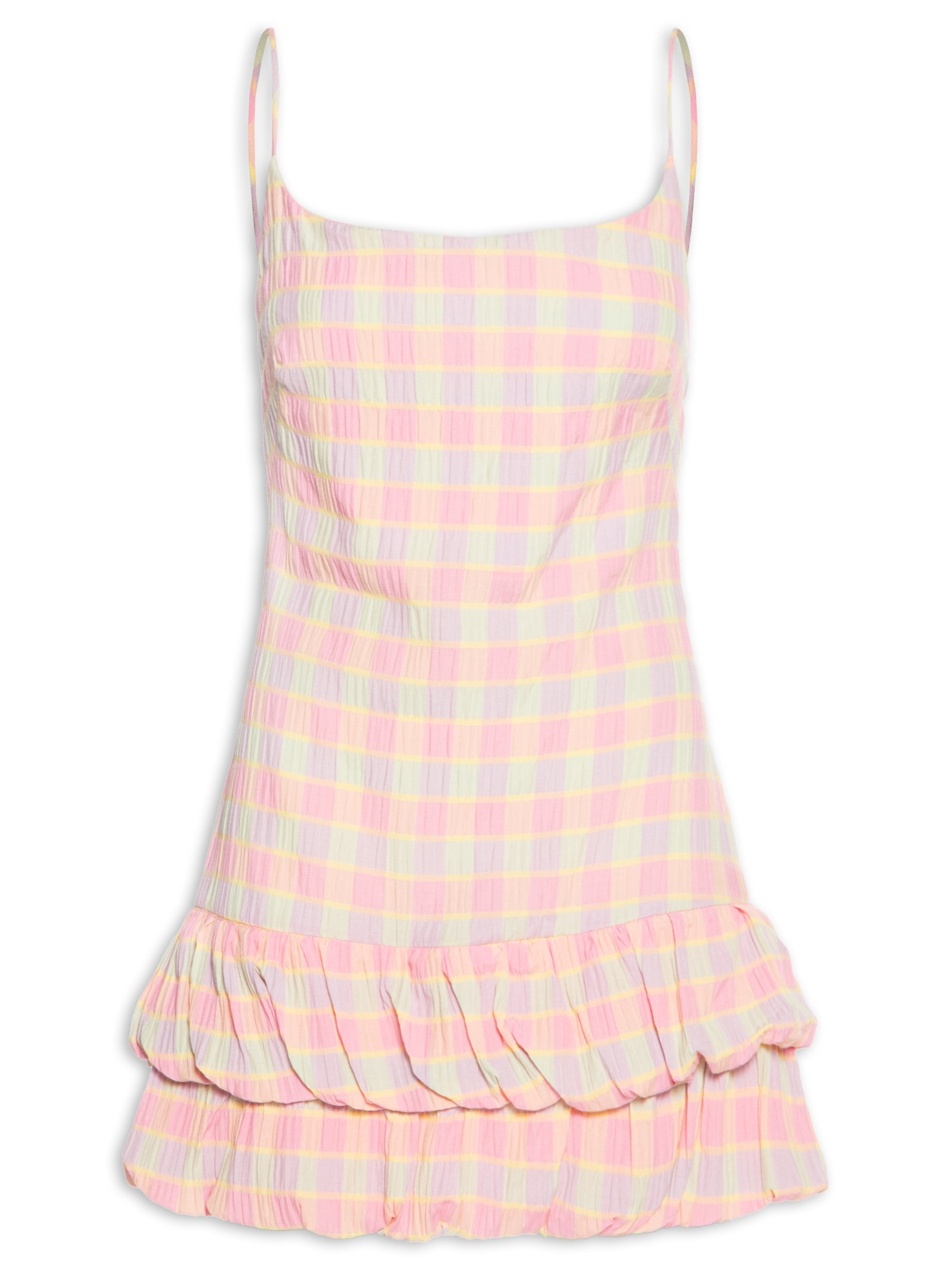 Vestido Curto Xadrez Beija Flor - Rosa by FARM