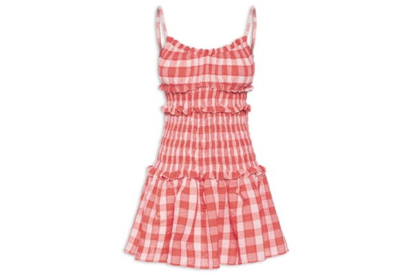 Vestido Curto Xadrez Trancoso - Vermelho