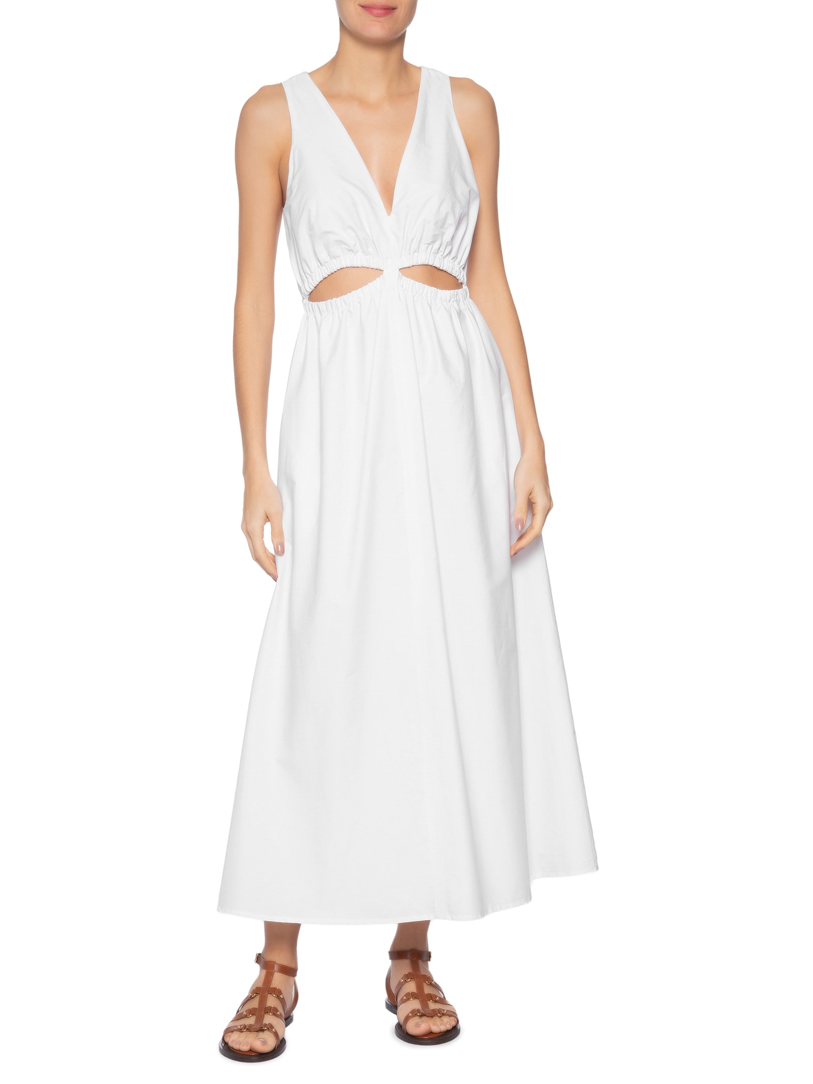 Vestido Cut Elástico Branco Animale