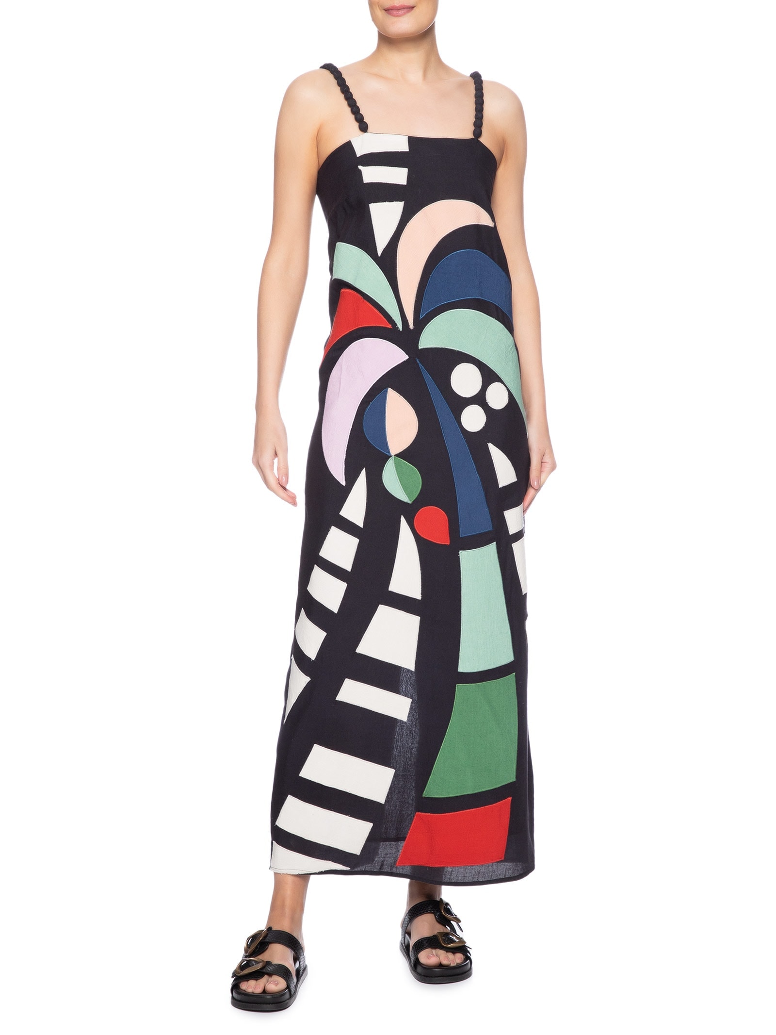 Vestido Cutwork Coqueiros Azul Farm