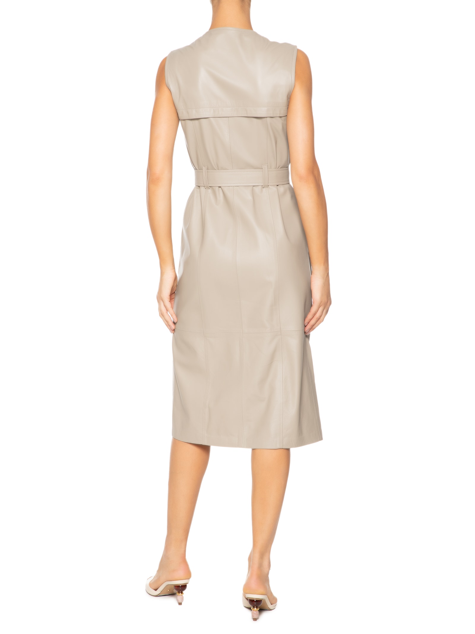 Vestido Dalva Couro Bege Le Lis