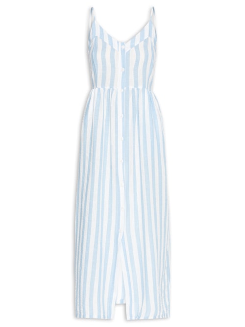 Vestido De Alça Listrado – Azul