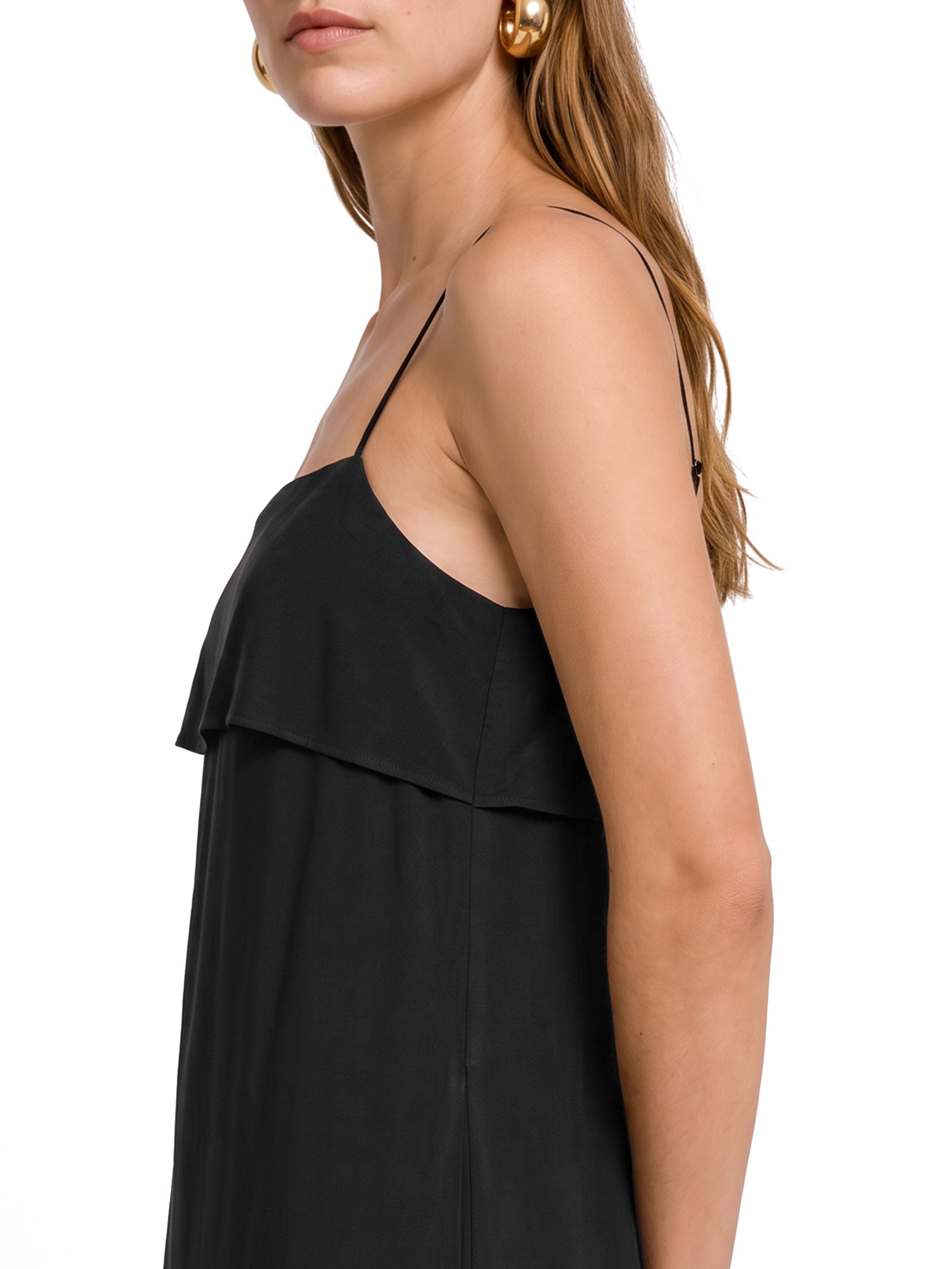 Vestido De Alças Super Midi Preto My Favorite