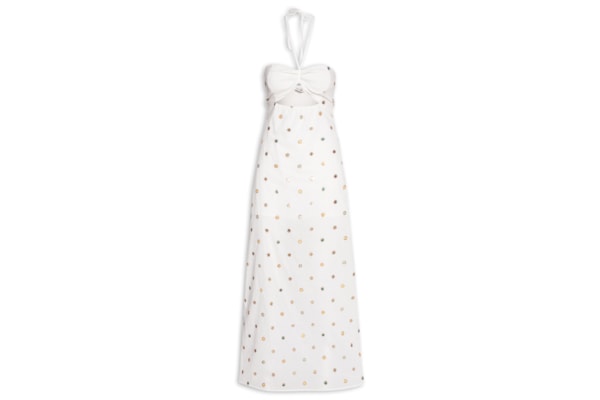 Vestido De Algodão Bordado Com Lastex - Branco