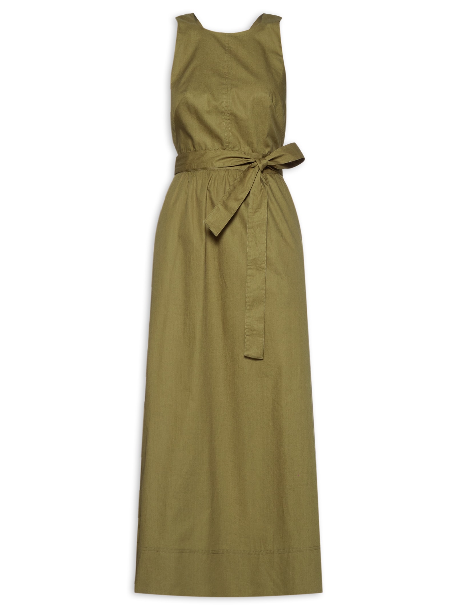 Vestido De Algodão Frente Única Verde Animale