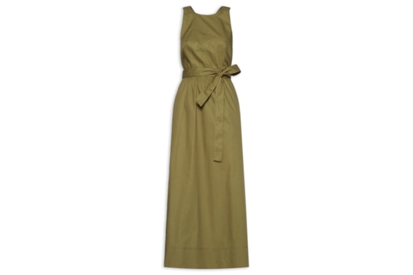 Vestido De Algodão Frente Única - Verde
