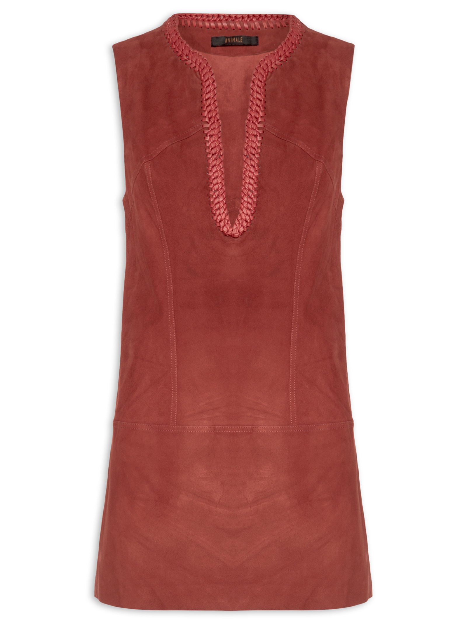 Vestido De Chamois Bordado Gota Vermelho Animale