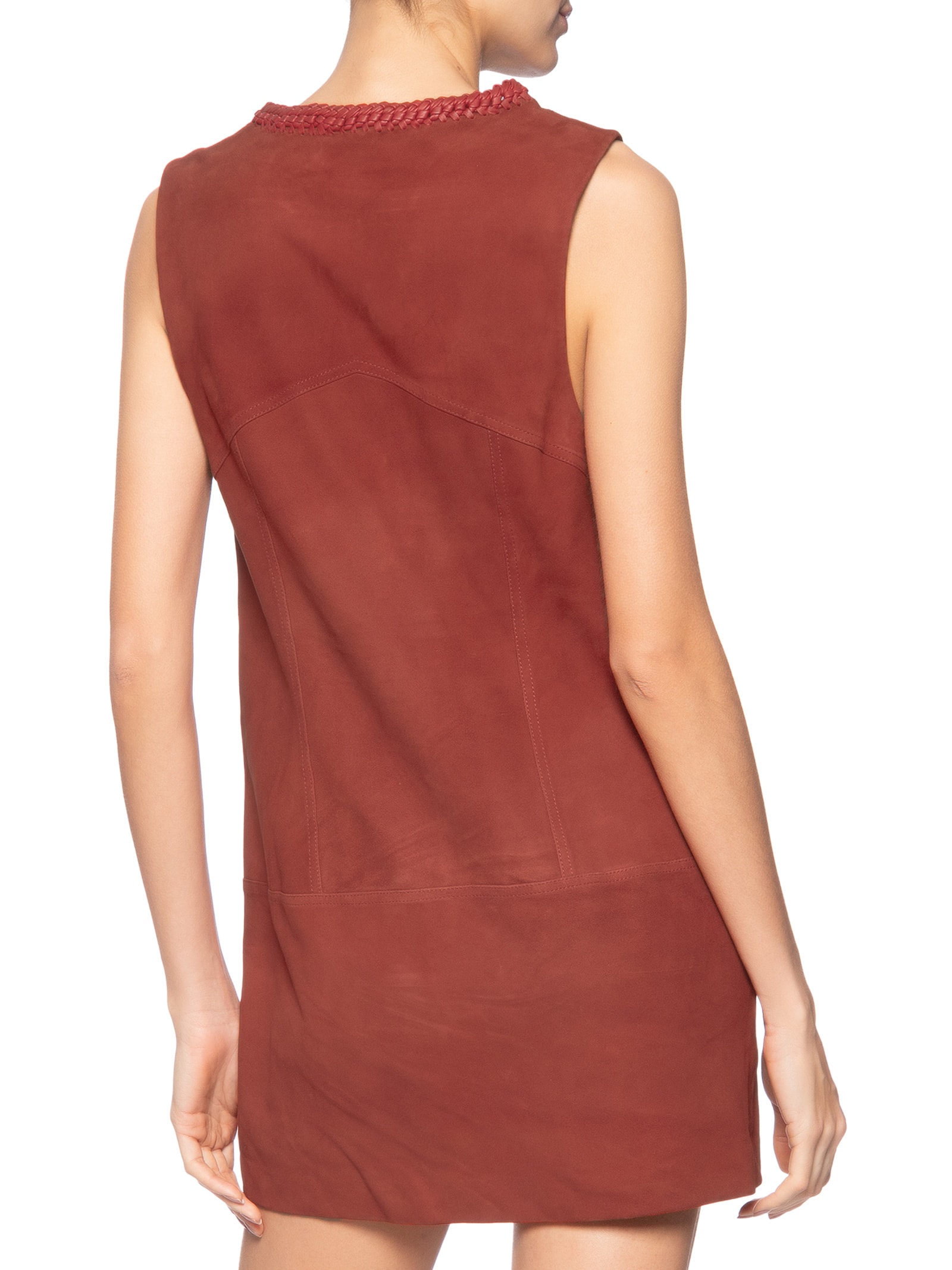 Vestido De Chamois Bordado Gota Vermelho Animale