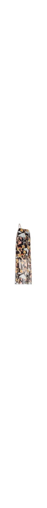 Vestido De Georgette Leve Midi Um Ombro So Alça Bordada - Preto