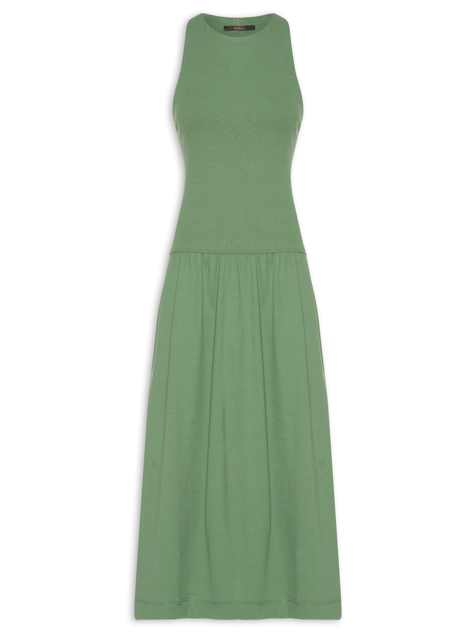 Vestido De Malha Verde Cintura Baixa Verde Animale