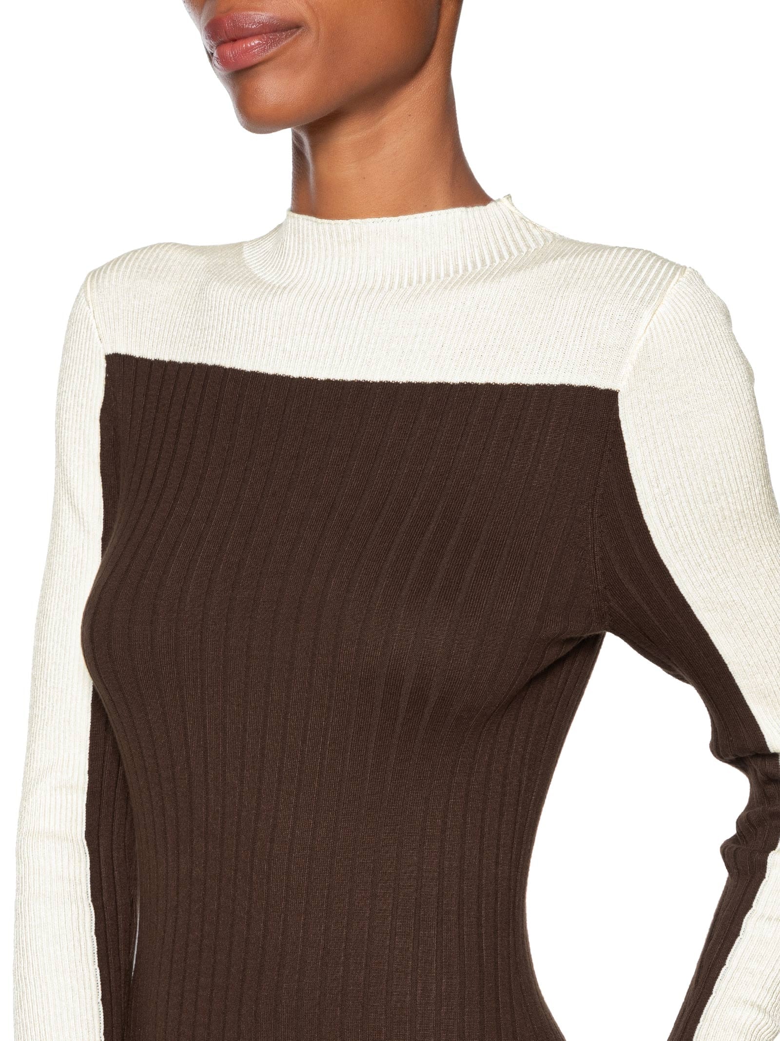 Vestido de Tricot Com Abertura No Punho Marrom Animale Jeans