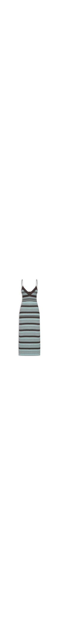 Vestido de Tricot Listra Bicolor com Lurex - Marrom