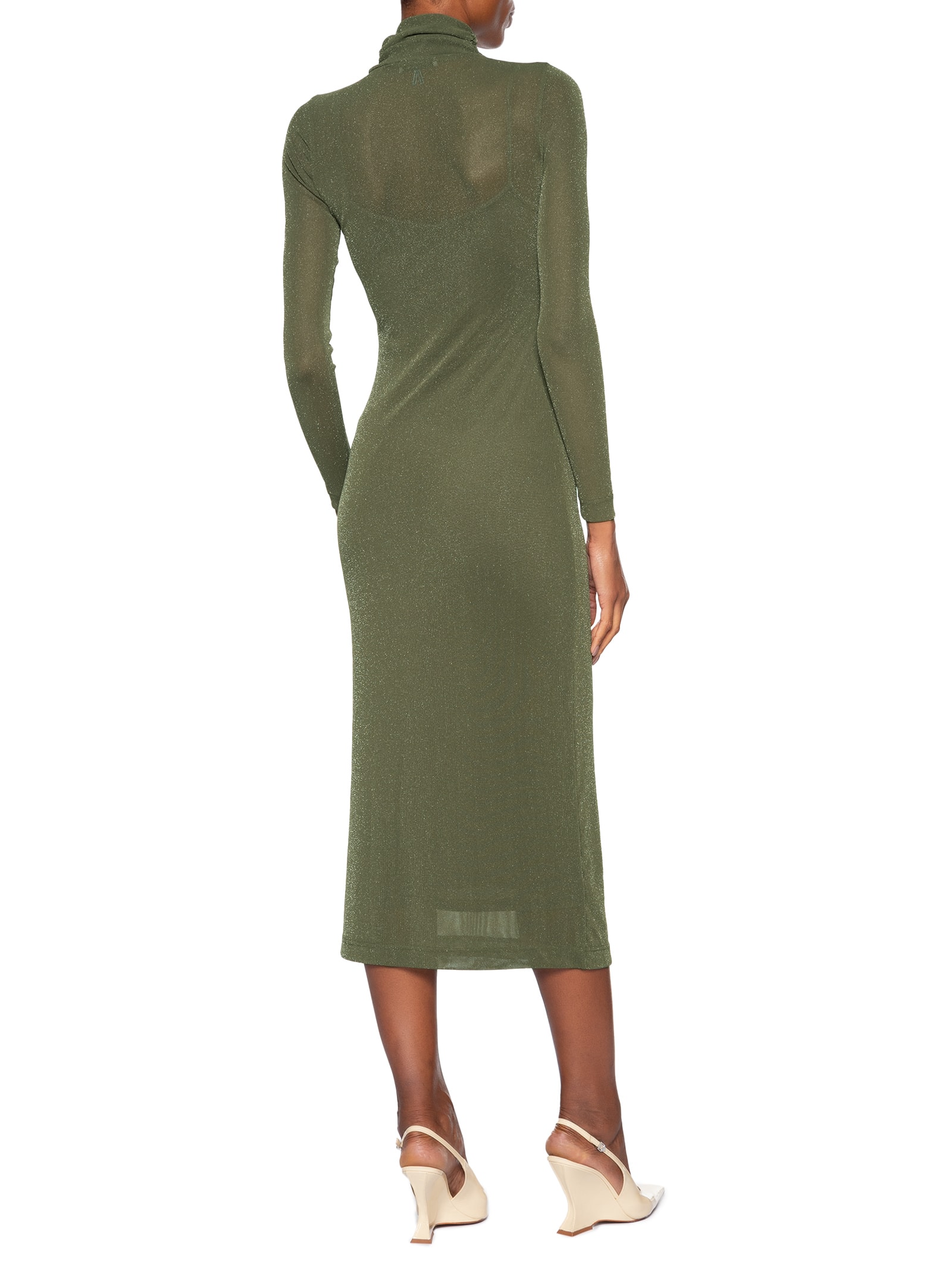 Vestido De Tule Com Glitter Midi Verde Animale Jeans