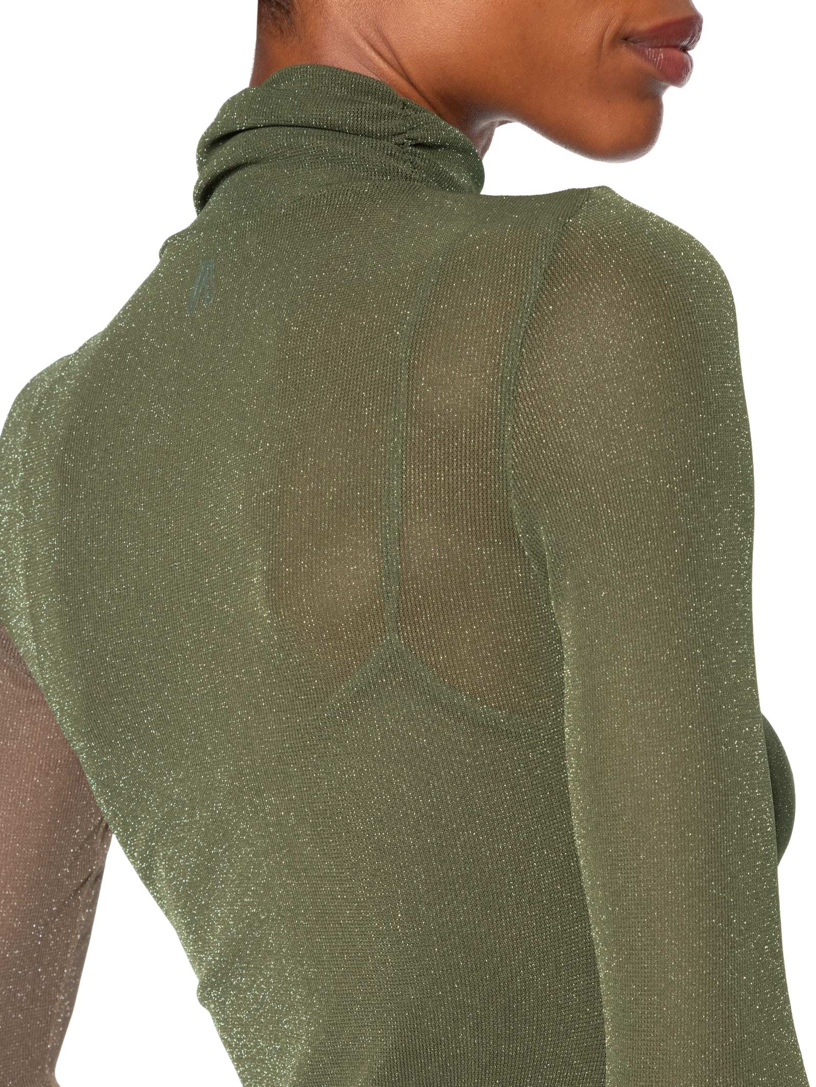 Vestido De Tule Com Glitter Midi Verde Animale Jeans