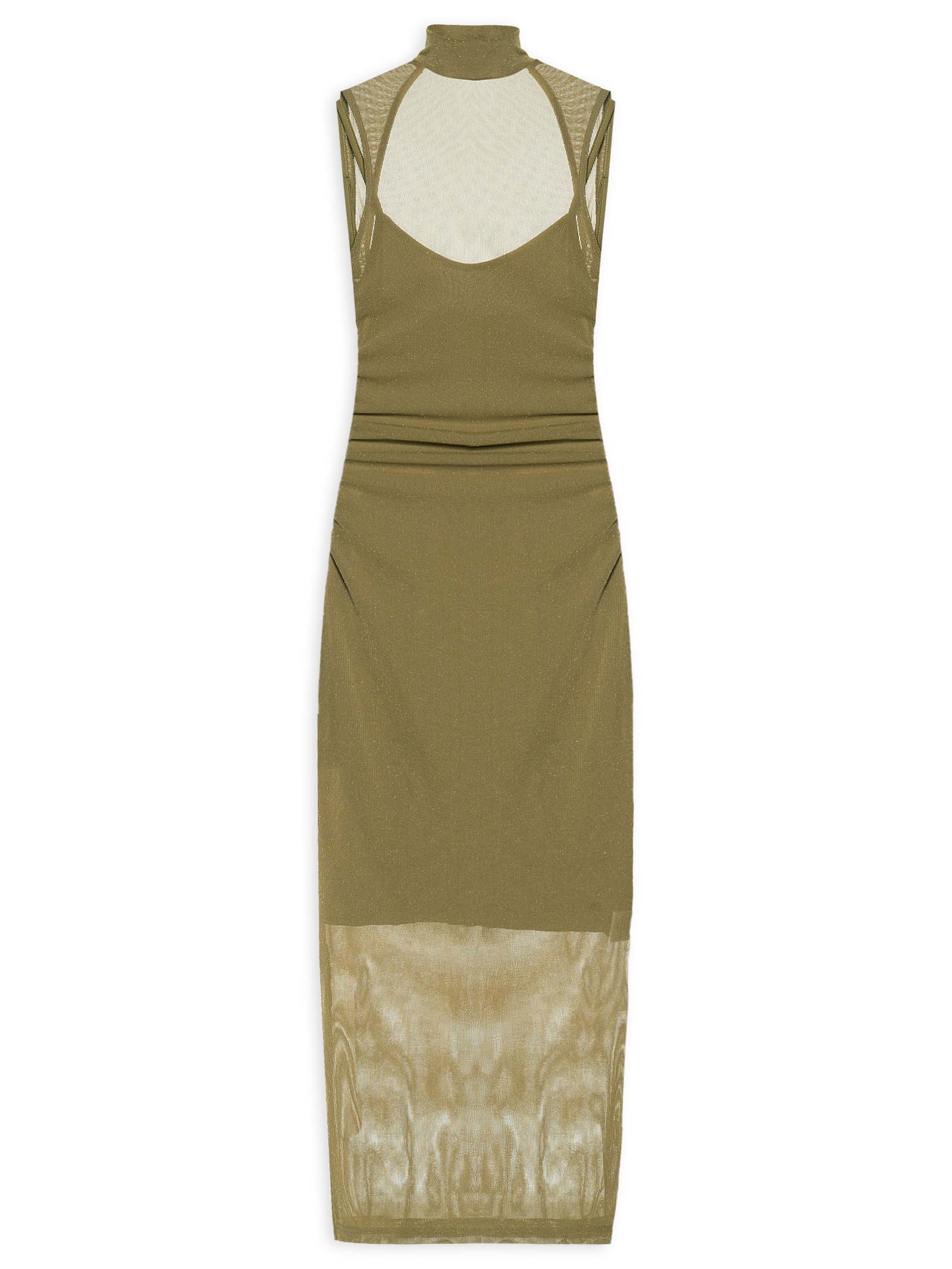 Vestido de Tule Longo Com Brilho Verde  Animale Jeans