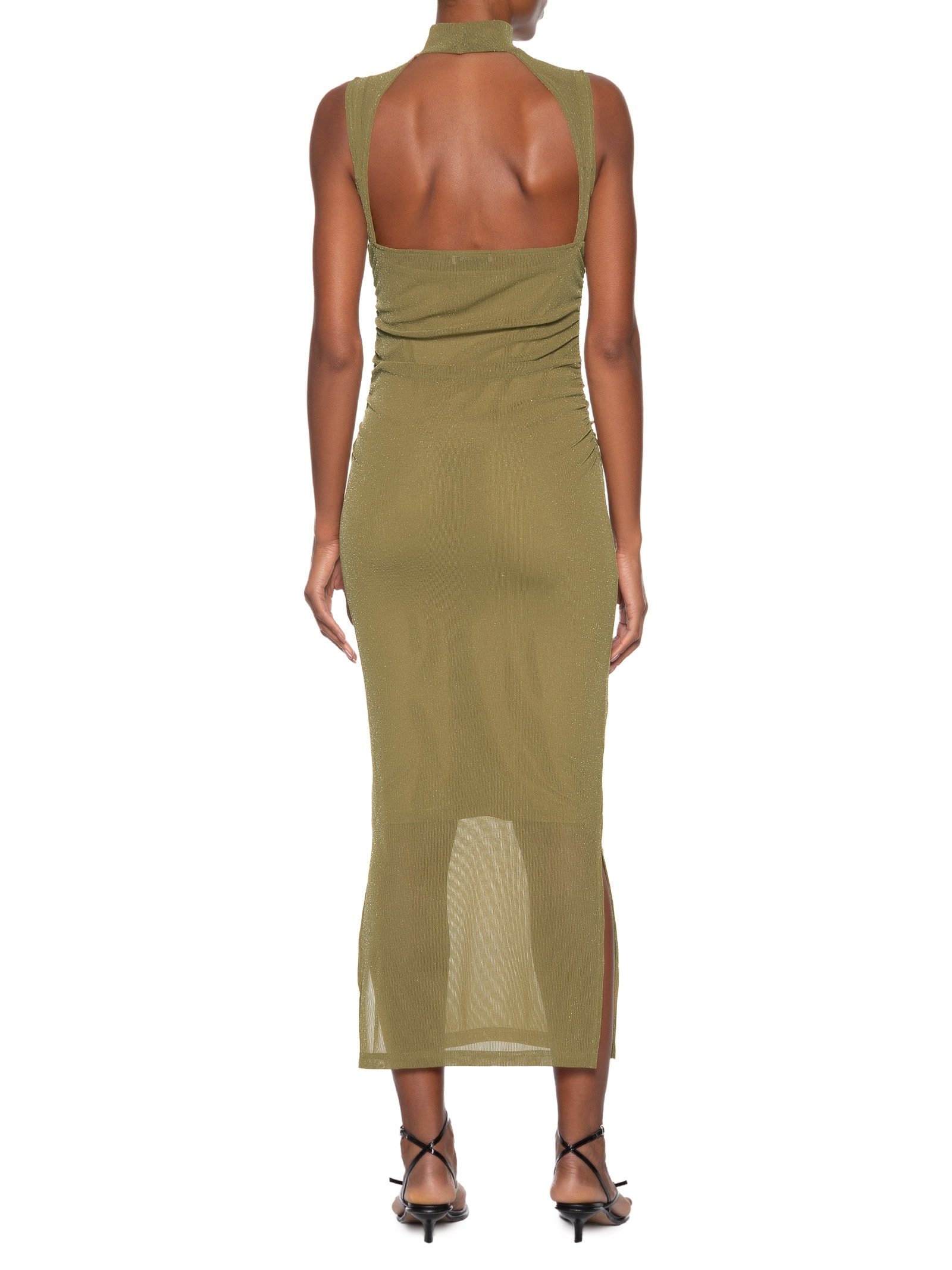 Vestido de Tule Longo Com Brilho Verde  Animale Jeans