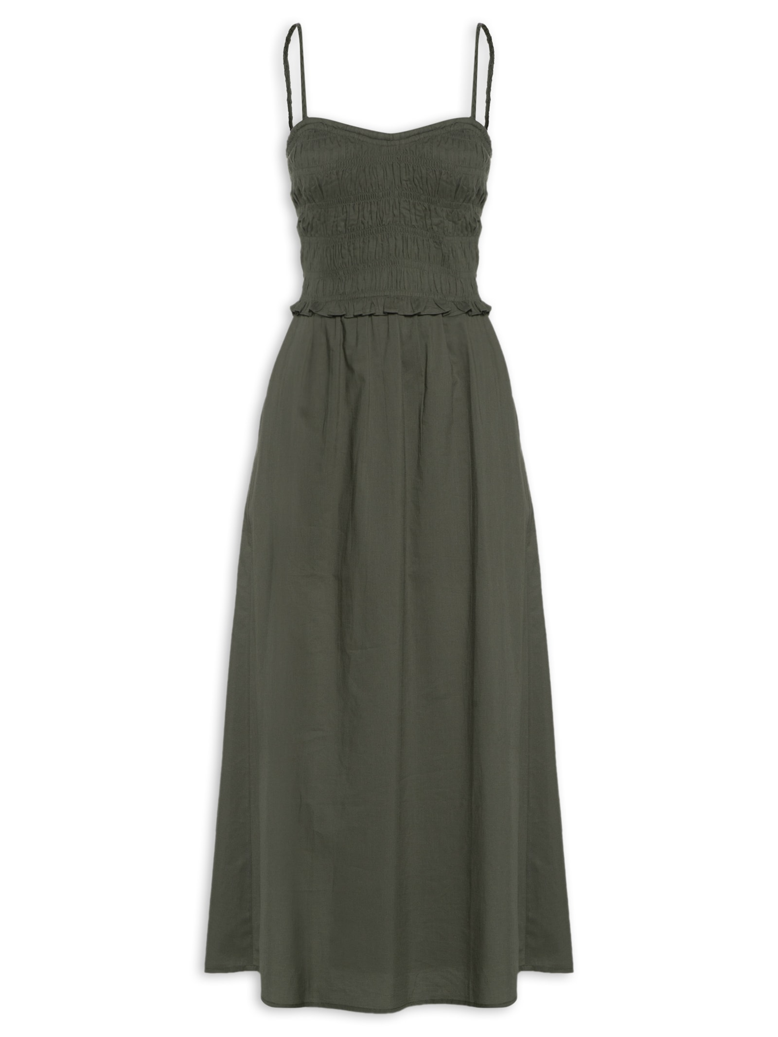 Vestido De Voil Com Enchimento No Decote Verde Animale Jeans