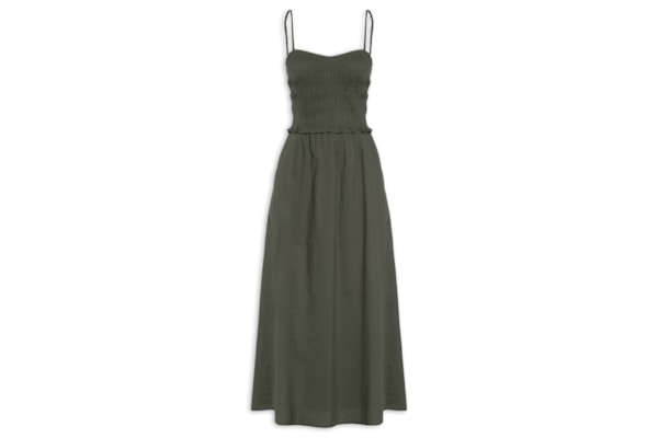 Vestido De Voil Com Enchimento No Decote - Verde