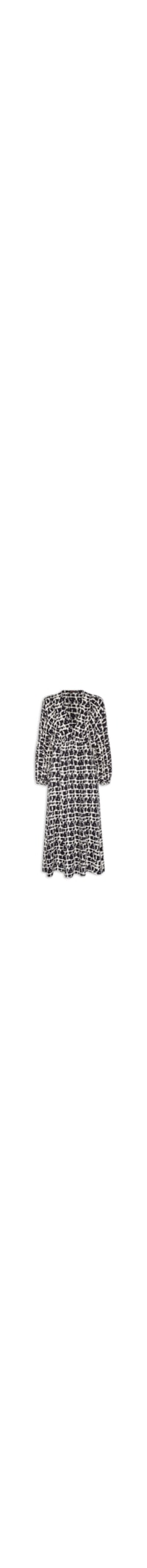 Vestido Decote Atado Textura Xadrez - Preto