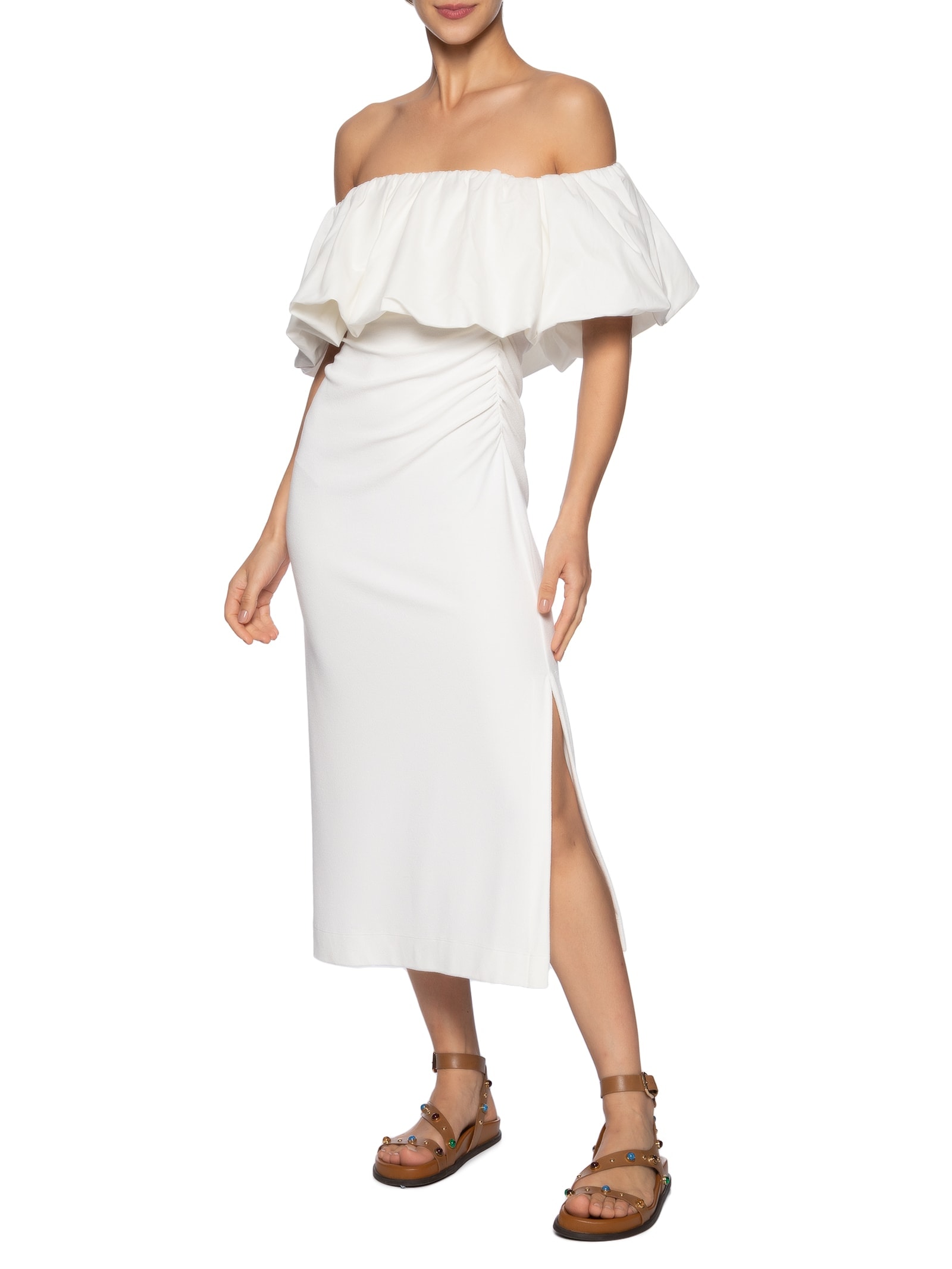 Vestido Decote Balonê Branco Farm