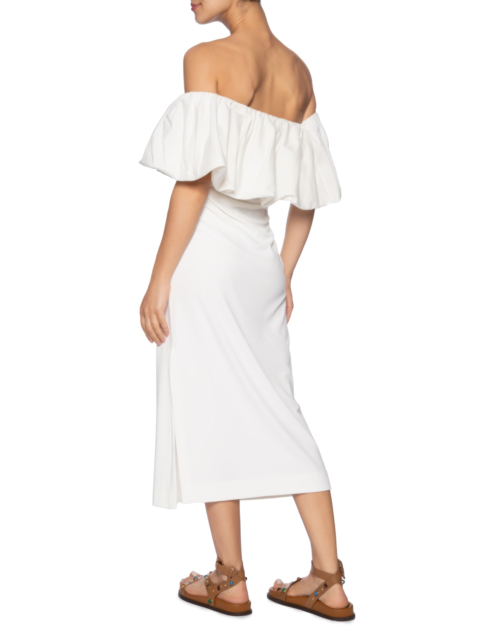 Vestido Decote Balonê Branco Farm