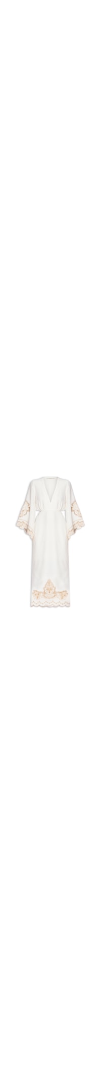 Vestido Decote Bordado Bloom - Branco