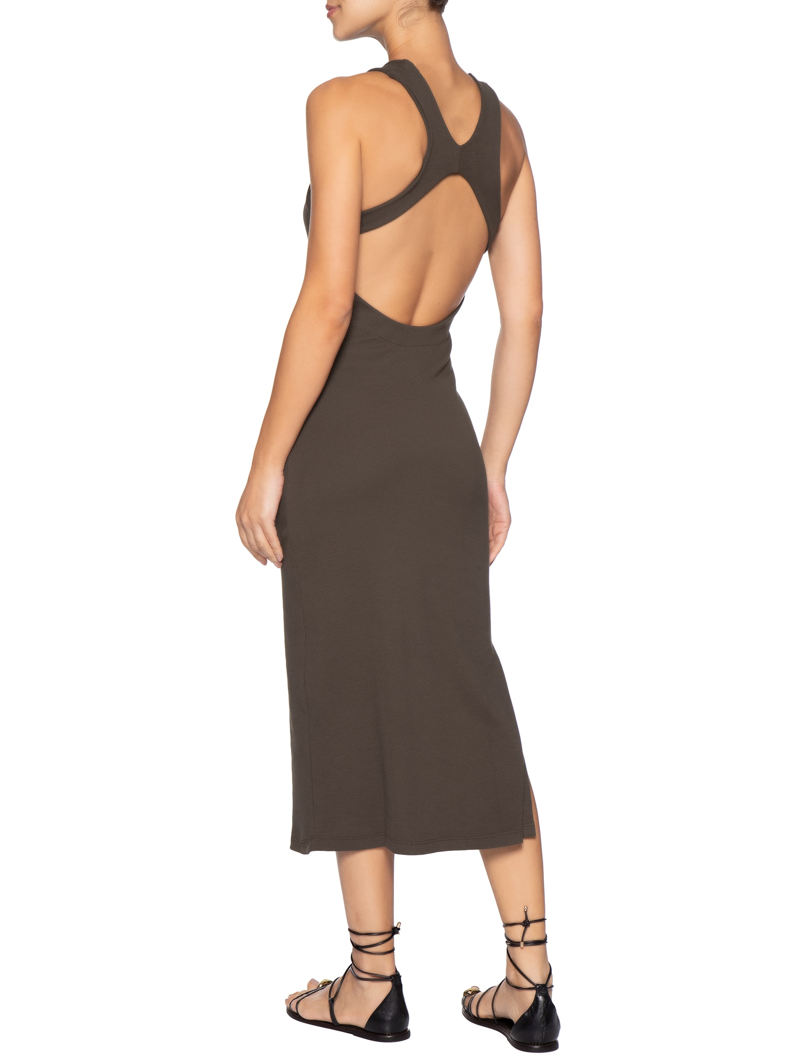 Vestido Decote Costas Marrom Farm