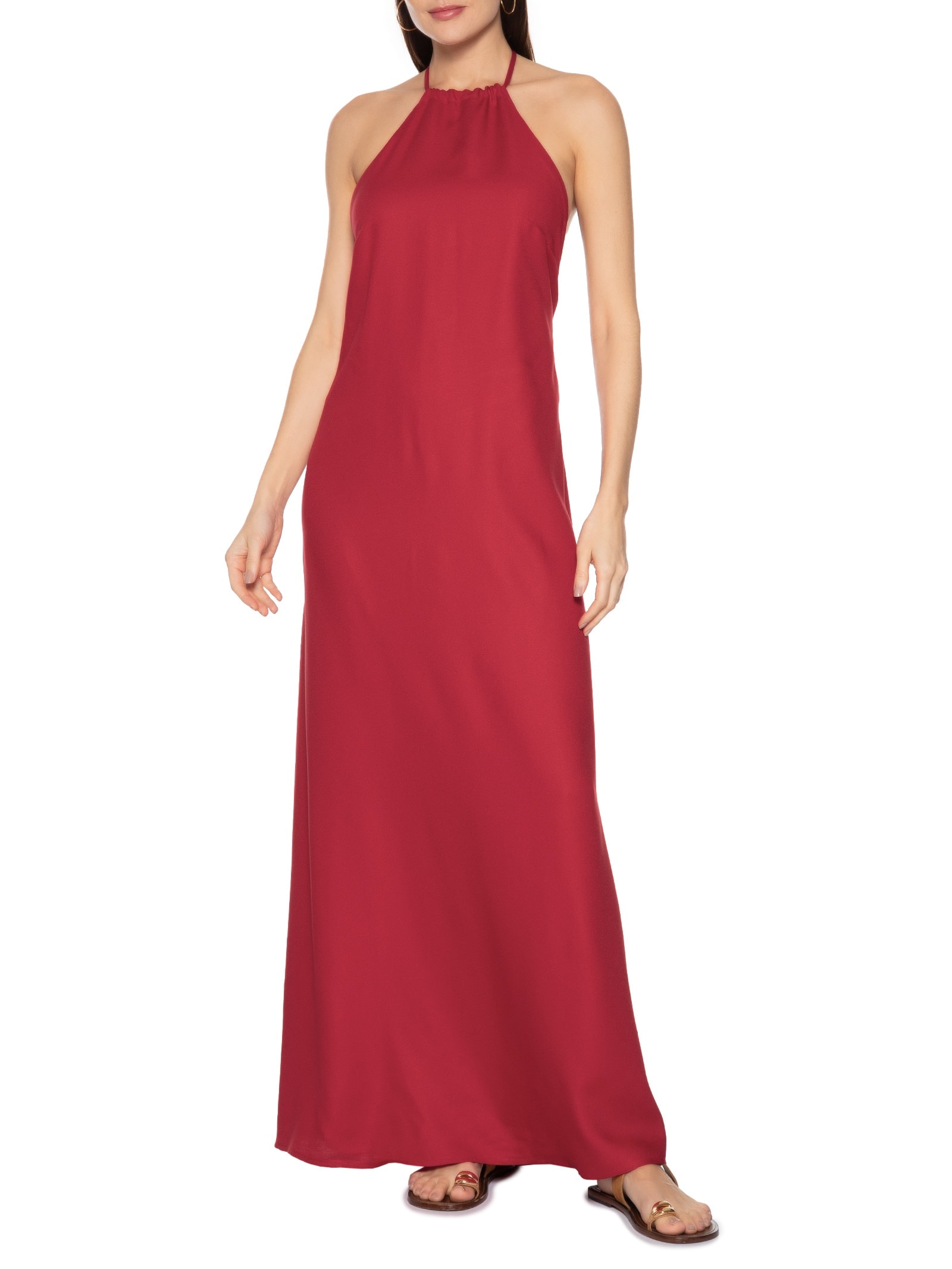 Vestido Decote Costas Profundo Vermelho  Cacay